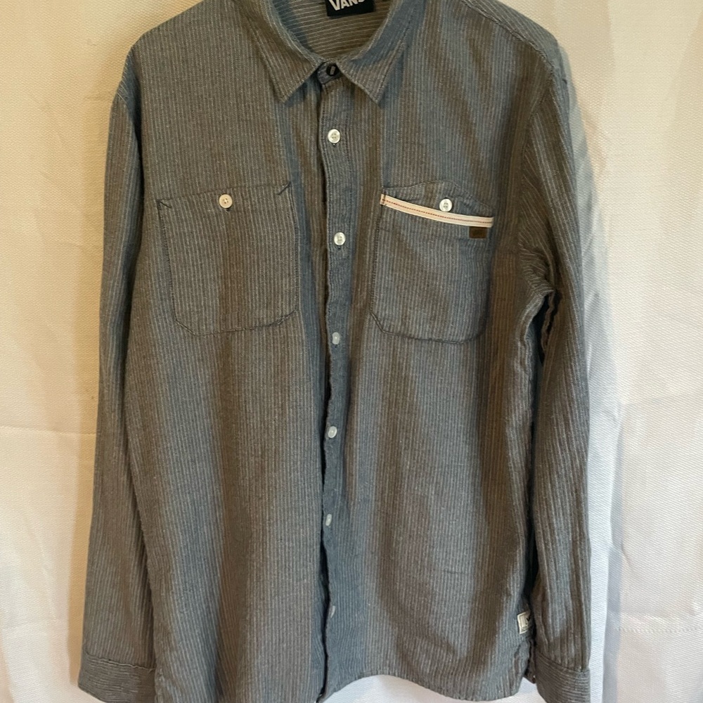 Vans Men's Gray Striped Shirt